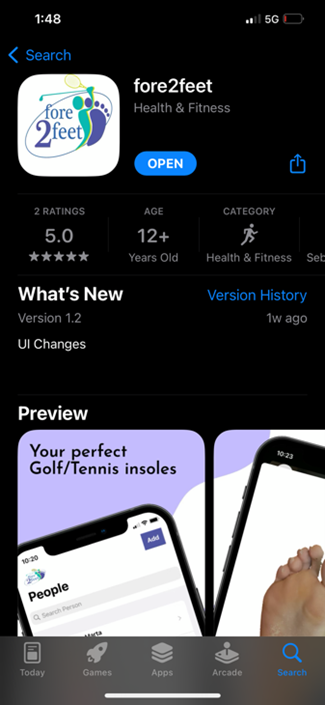 Fore2feet app