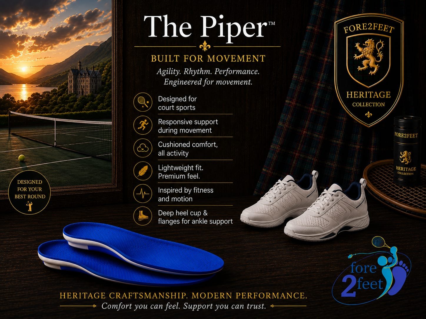 The Piper Tennis and Pickleball Orthotic